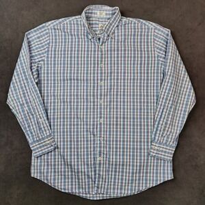 Peter Millar Shirt‎ Mens Extra Large Plaid Seaside Finish Long Sleeve Button Up